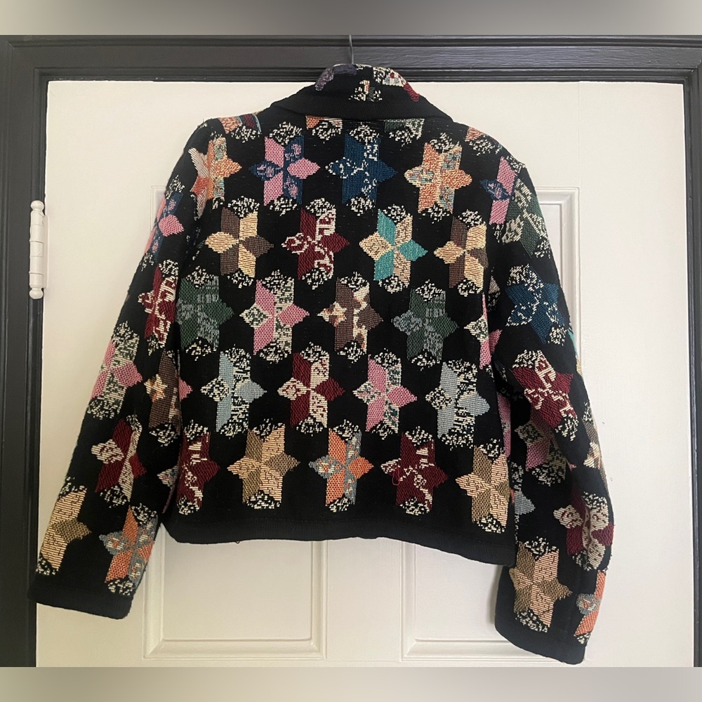 Vintage grannycore patchwork, quilt, tapestry, rainbow blazer - Picture 7 of 7